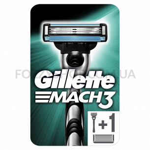 Бритва Gillette Mach 3 с 2 сменными картриджами
