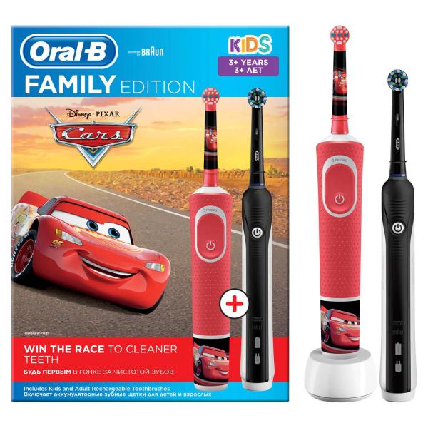 Набор электрических зубных щеток ORAL-B Family Edition, 2 шт: Pro 1 & Kids Тачки, шт (Артикул: 834597)