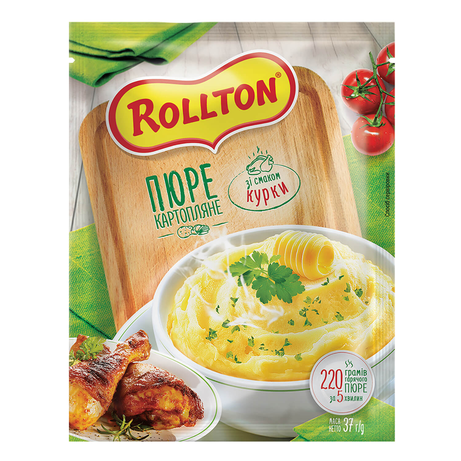 Пюре Роллтон картофельное со вкусом курицы пакет в Киеве и пригороде ...