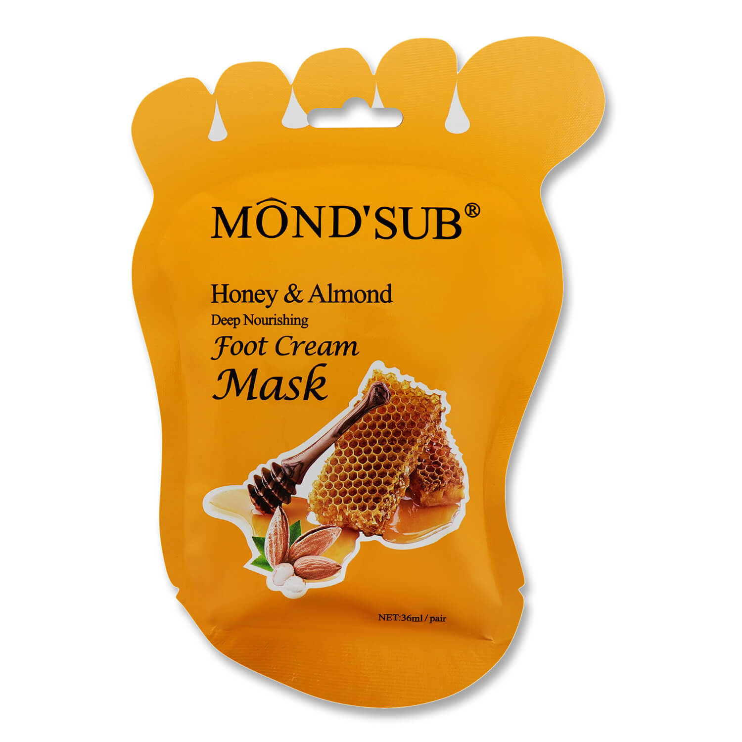 Маска для ног Mond`Sub Мед и миндаль питательная тканевая