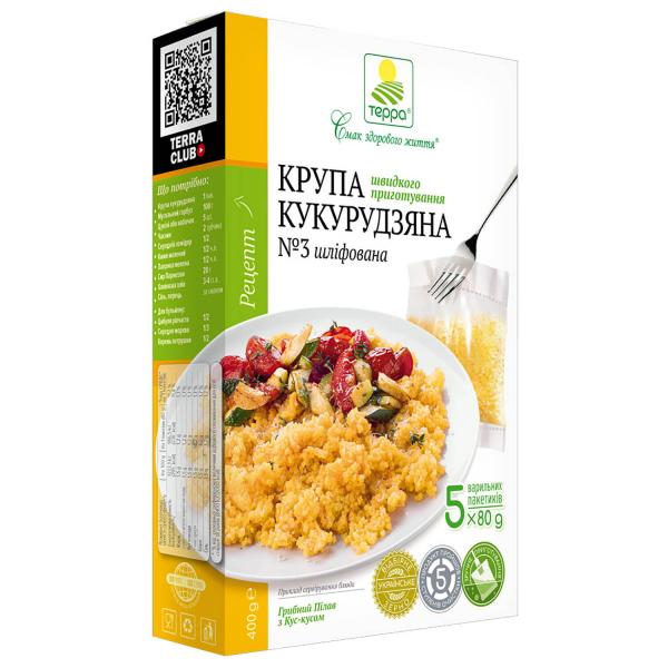 Крупа кукурузная Терра шлифованная быстрого приготовления в Киеве с ...