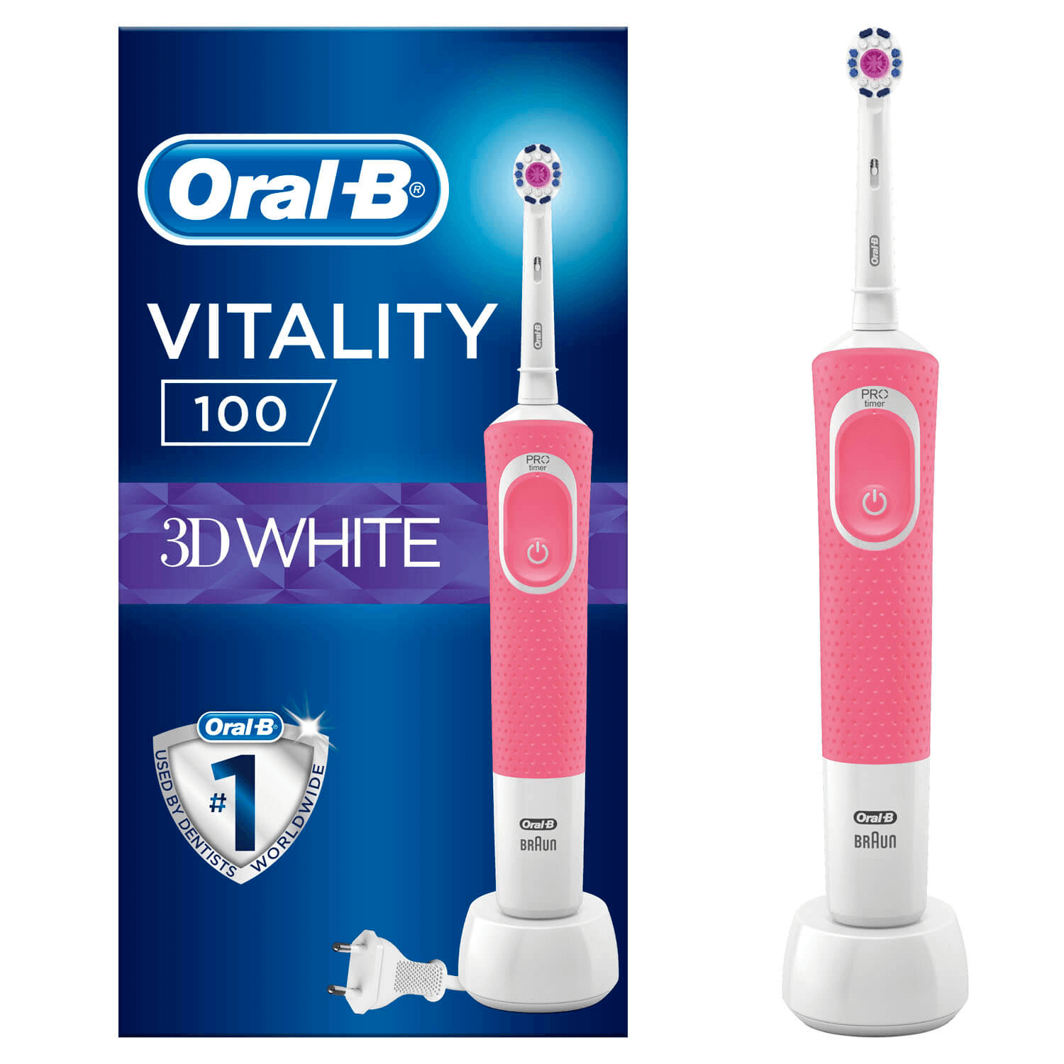 Электрическая Зубная Щетка Oral-B Vitality 100 Розовая