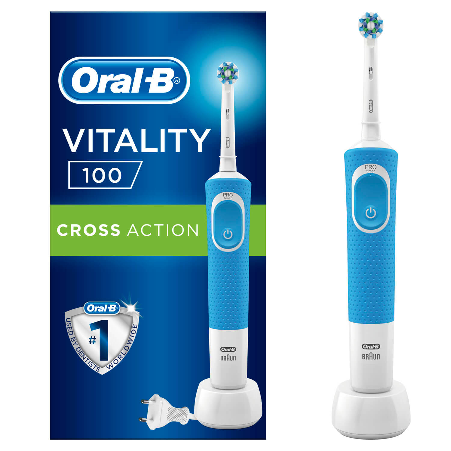 Электрическая Зубная Щетка Oral-B D100 Vitality CrossAction Синяя