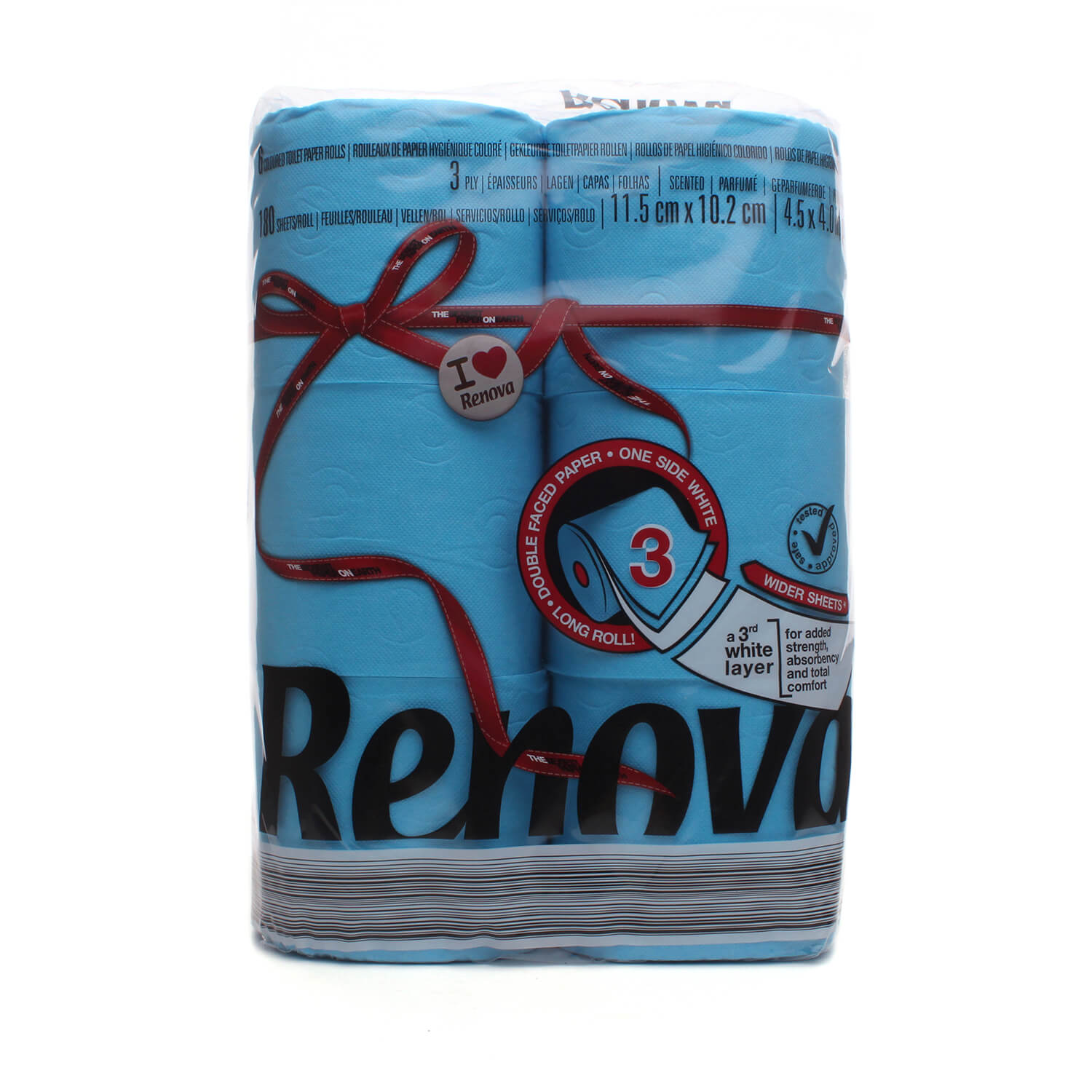 Бумага туалетная Renova Red Label макси голубая