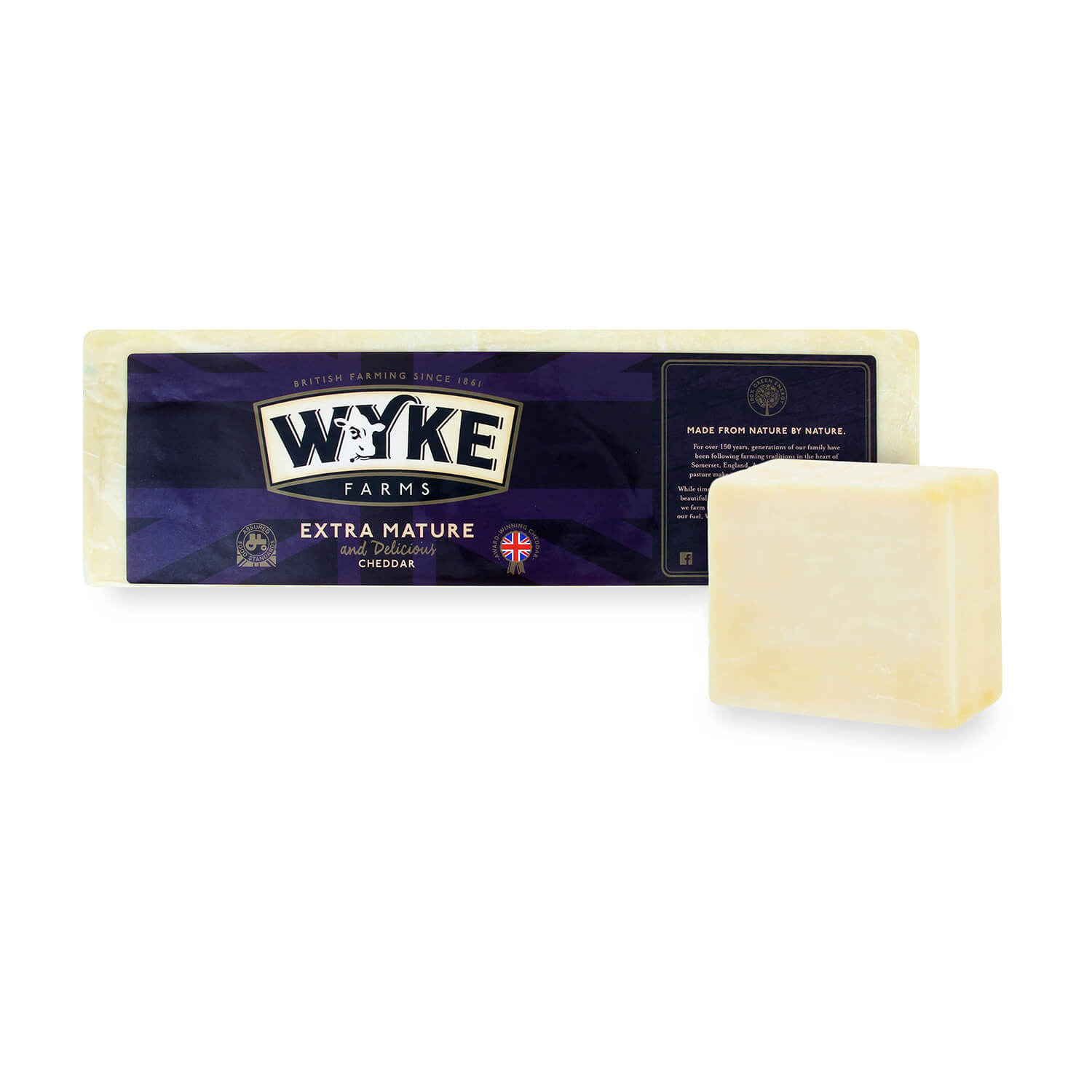 Сыр Wyke Farms Чеддер выдержанный 51% кор/мол