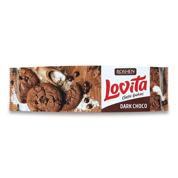 Печенье Roshen Lovita Classic Cookie с какао и кусочками глазури