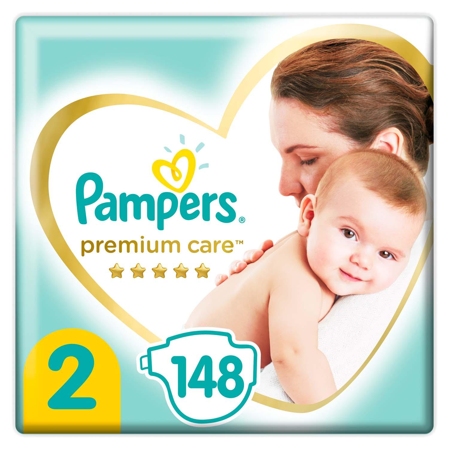 Подгузники Pampers Premium Care New Baby Размер 2 (4-8 кг), 148 шт ...