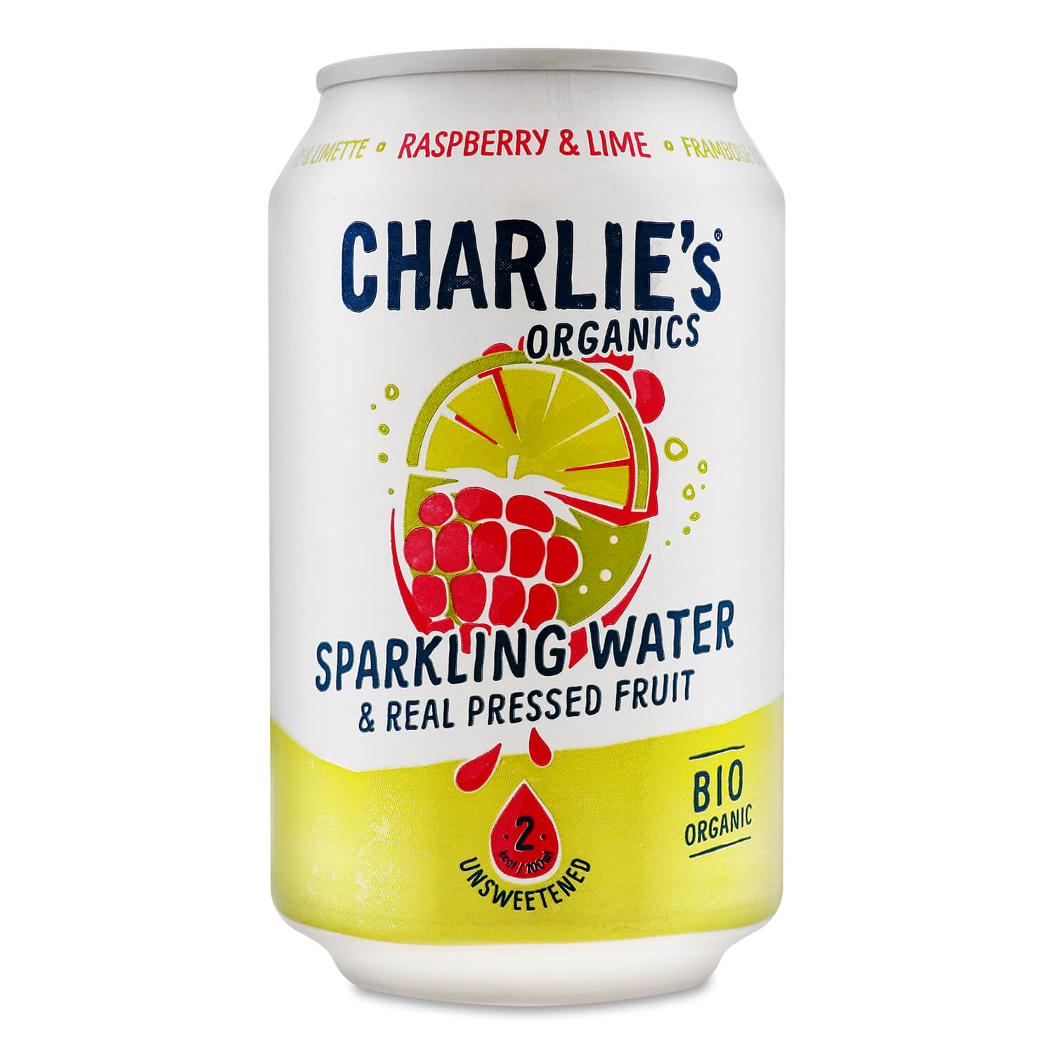 Вода минеральная Charlie`s с соком малины и лайма ж/б