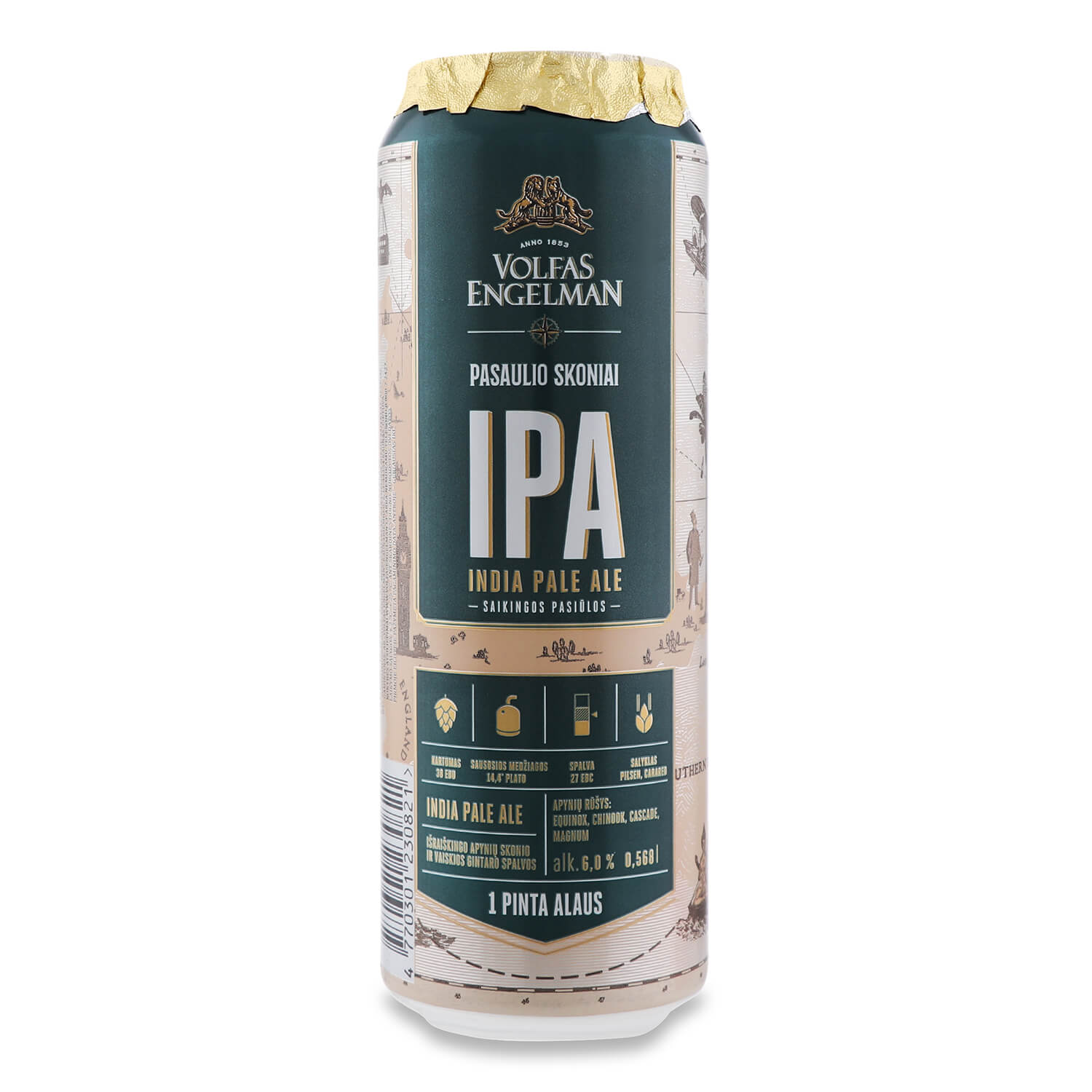 Пиво Volfas Engelman IPA янтарное ж/б