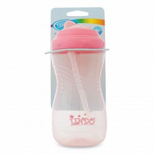 Пляшка-непроливайка Lindo з соломинкою від 6 місяців 375мл LI127