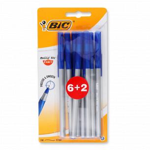 Ручка кулькова BIC Round Stic Exact синя 6+2