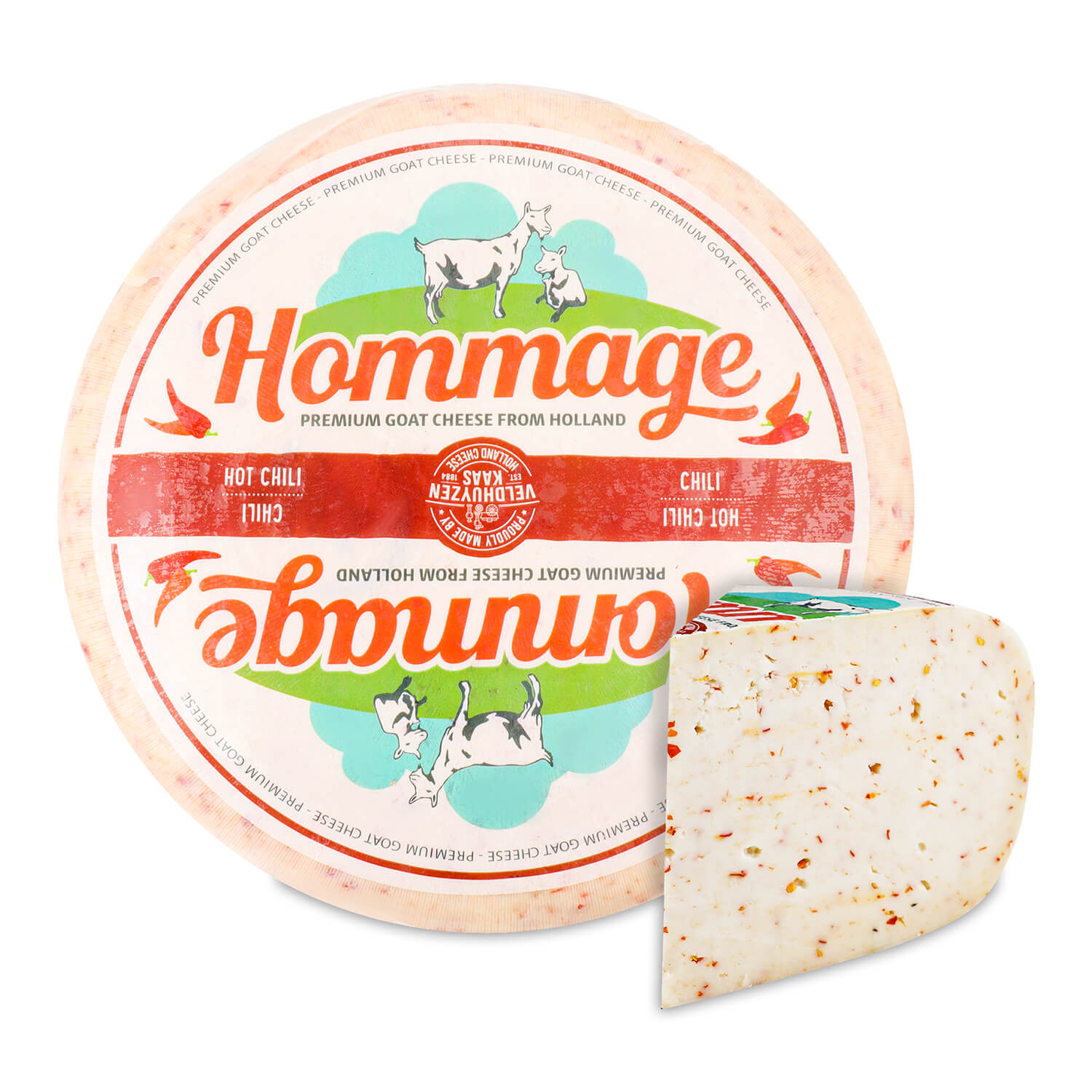 Сыр Veldhuyzen Kaas Hommage козий перец чили 52%