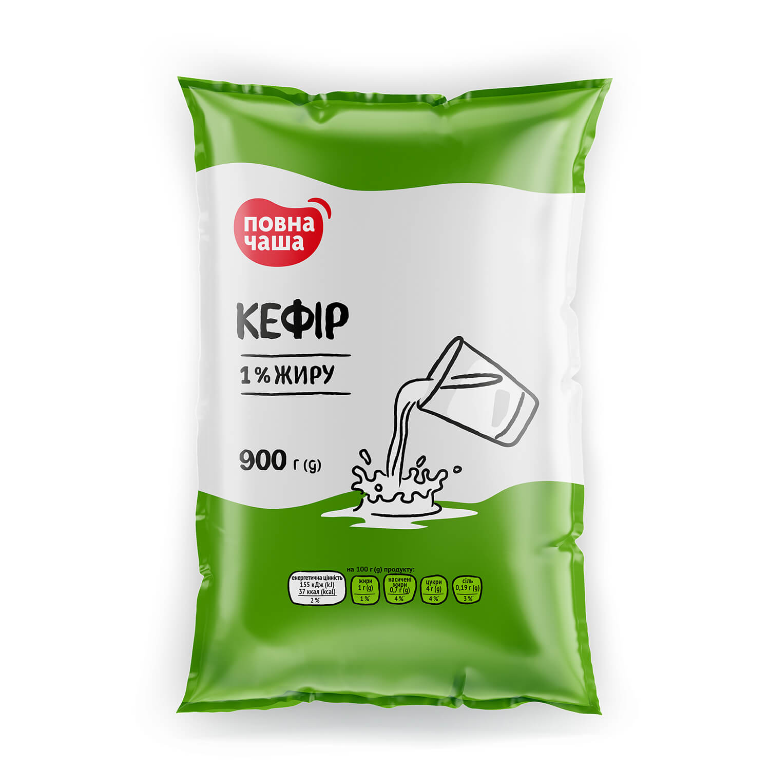 Кефир Повна Чаша 1% пленка