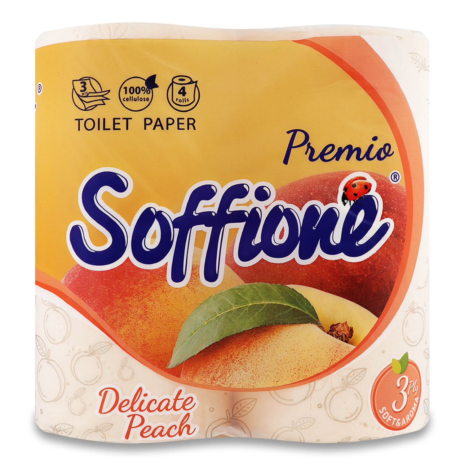 Бумага туалетная Soffione Premio Delicate Peach 3-слойная