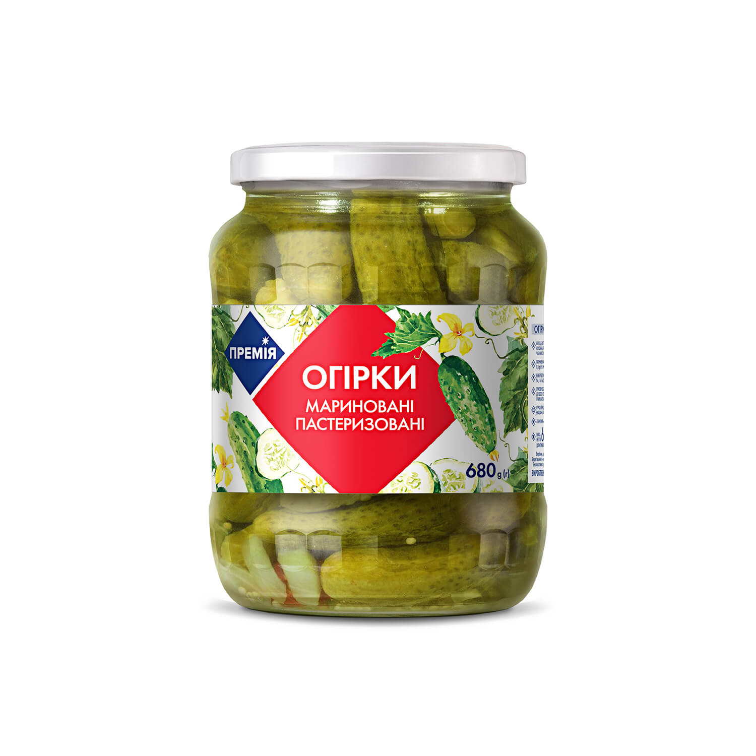 Огурцы "Премія" маринованные пастеризованные