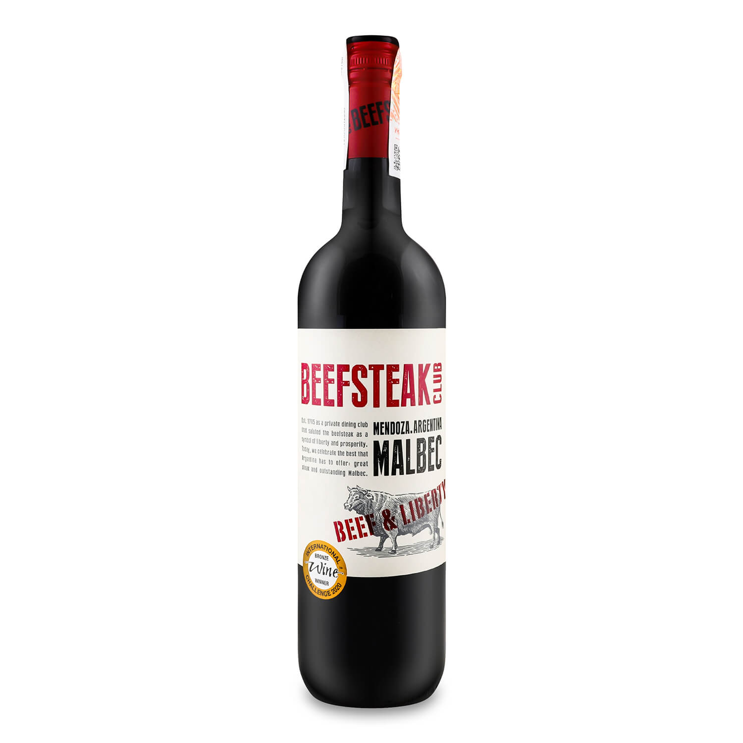 Вино Beefsteak Club Beef&Liberty Malbec, красное, сухое, 13,5%, 0,75 л