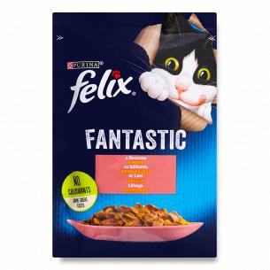 Корм для котов Felix Fantasticx с лососем в желе
