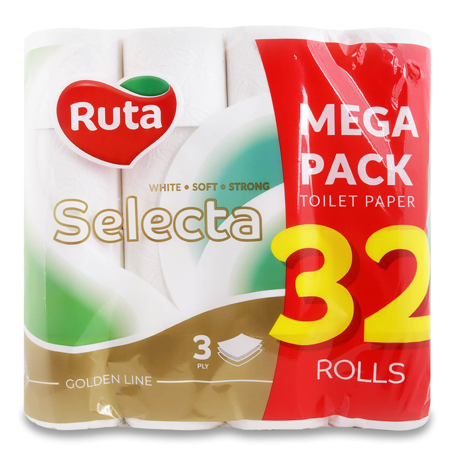 Бумага туалетная Ruta Selecta белая 3-слойная