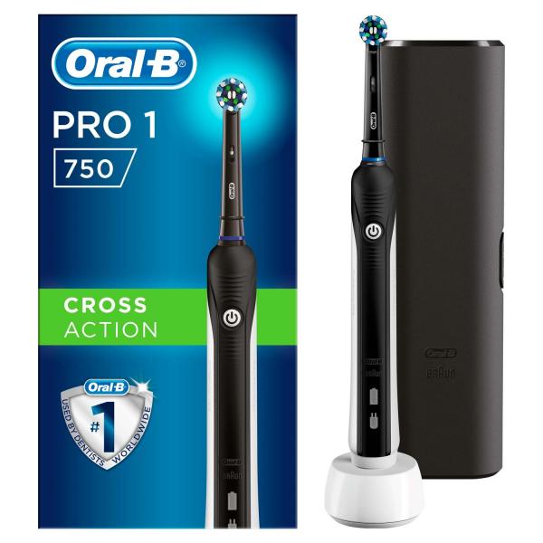 Электрическая зубная щётка Oral-B Pro 750 Чёрная, шт (Артикул: 884418)