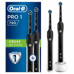 Електричні зубні щітки Oral-B Pro 1 - 790 Чорні, 2 шт
