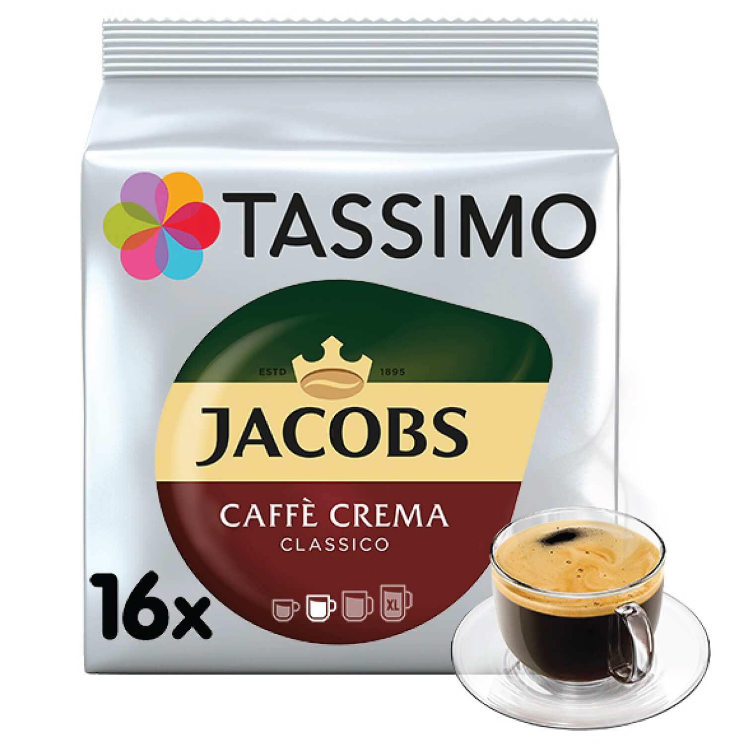 Кофе Jacobs Tassimo Caffe Crema Classico натуральный жареный