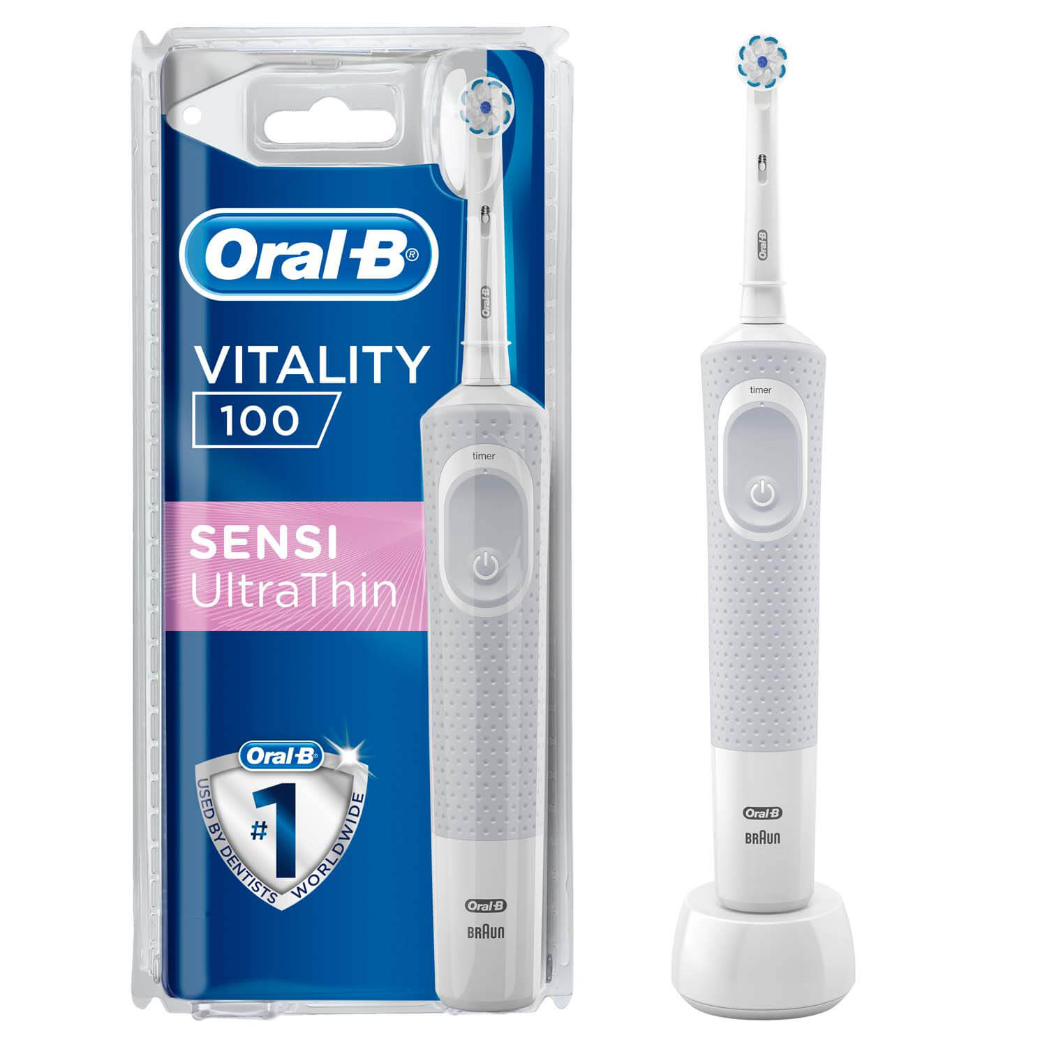 Электрическая зубная щетка Oral-B Vitality 100, белый