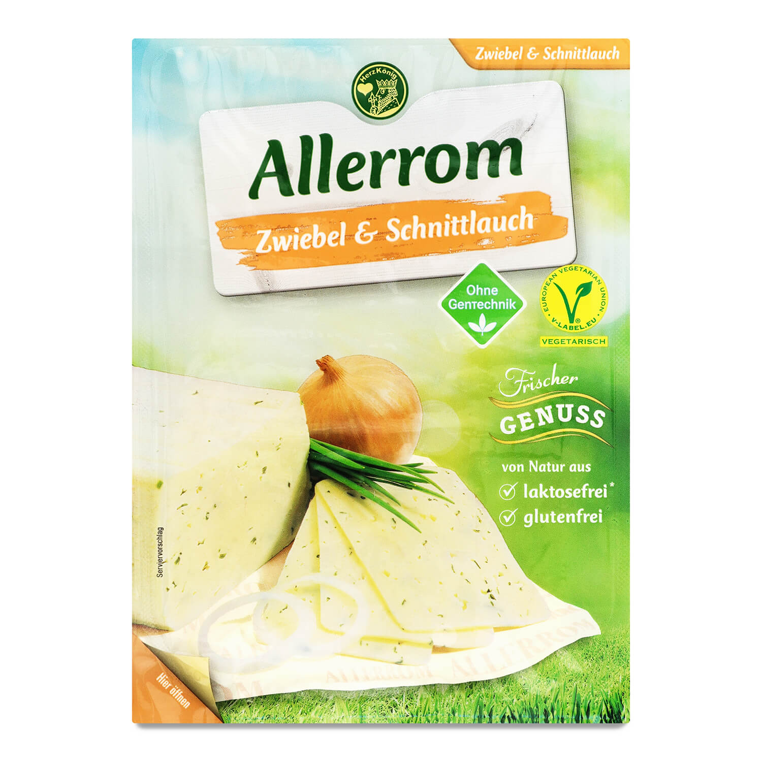 Сыр Allerom с зеленым луком нарезка