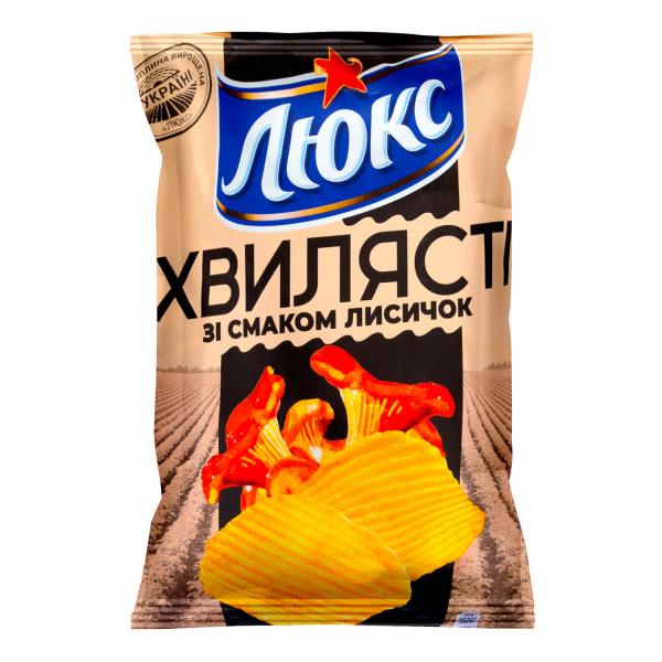 Чіпси Люкс хвилясті зі смаком лисичок в Києві з доставкою за доступними ...