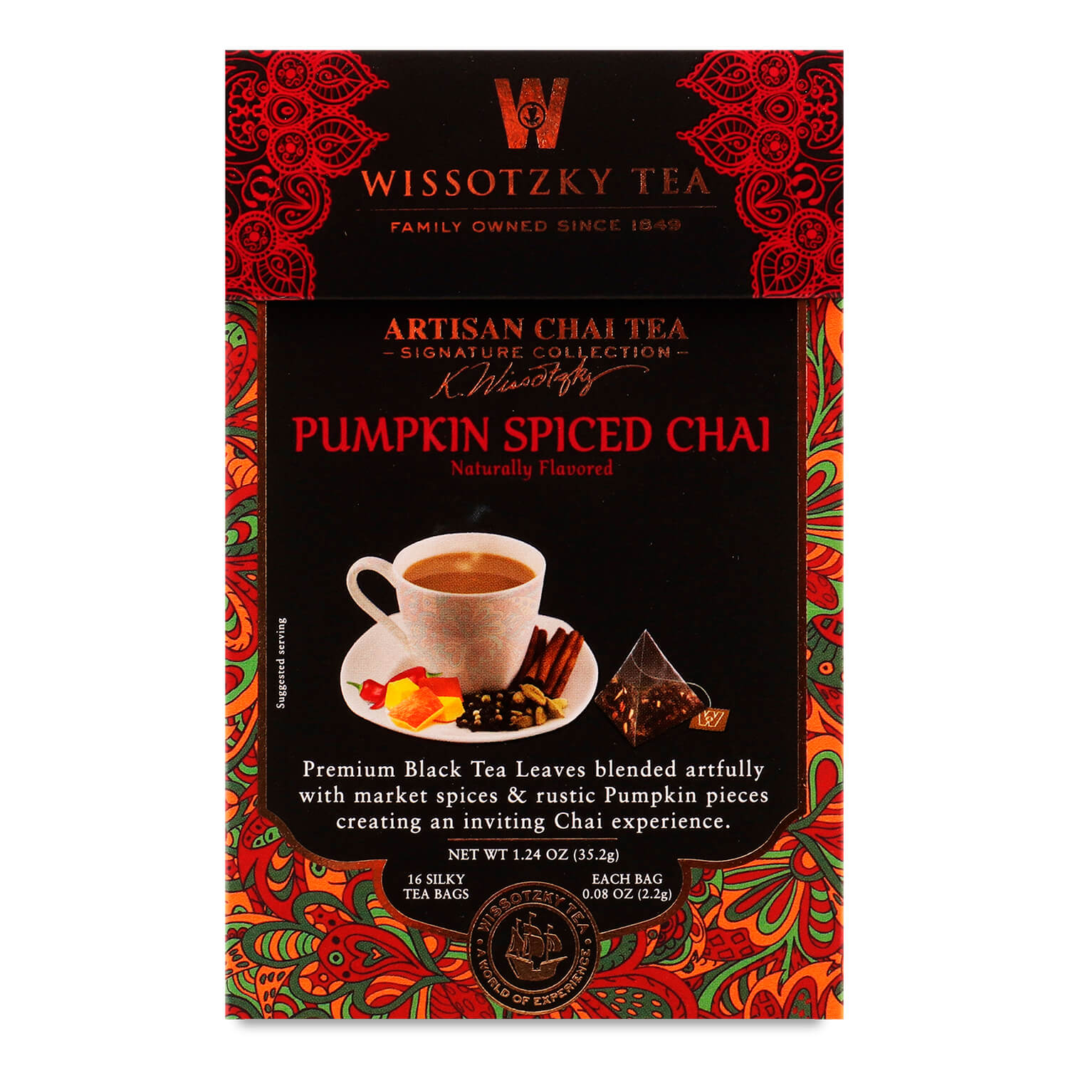 Чай черный Wissotzky Tea Spiced Chai с тыквой