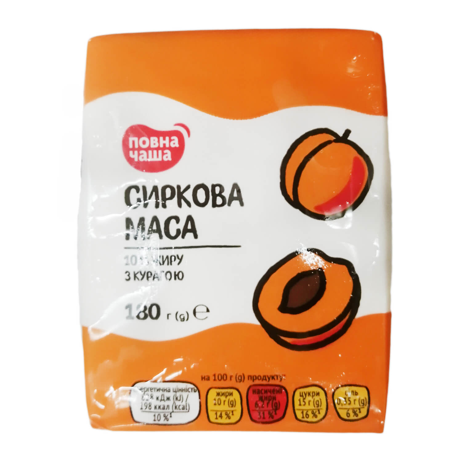 Масса творожная Повна Чаша курага 10%