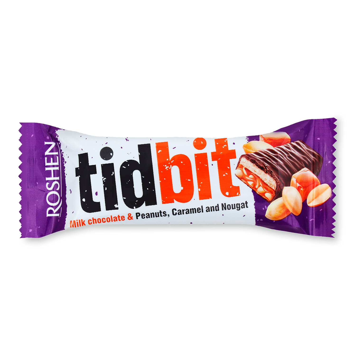 Шоколад молочный Roshen Tidbit нуга-карамель-арахис