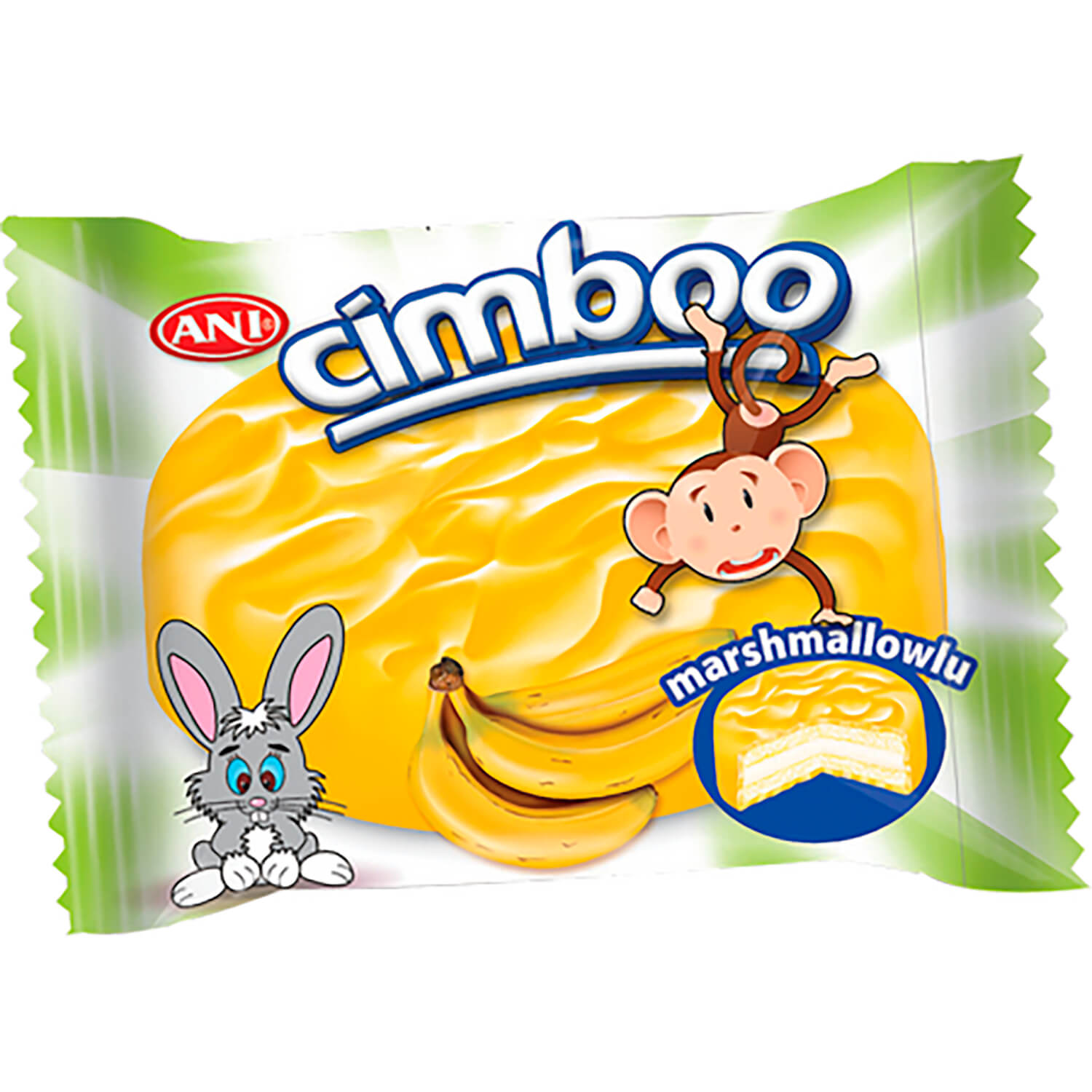 Печенье Ani Cimboo с маршмеллоу в банановой глазури