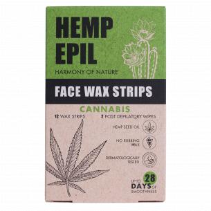 Стрічки воскові для обличчя Hemp Epil Cannabis + 2 серветки