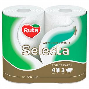 Бумага туалетная Ruta Selecta белая 4 рулона