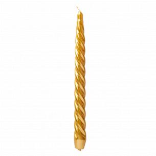 Свічка-спіраль декоративна золота №10а 25см 8213