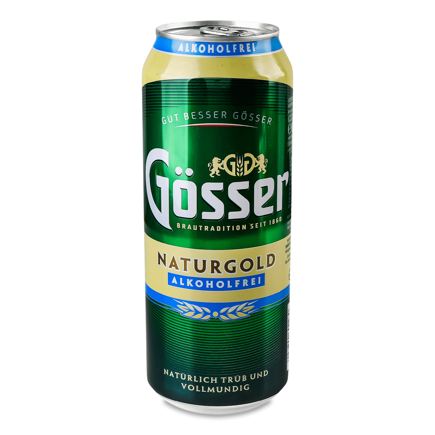 Пиво Gosser NaturGold светлое безалкогольное ж/б