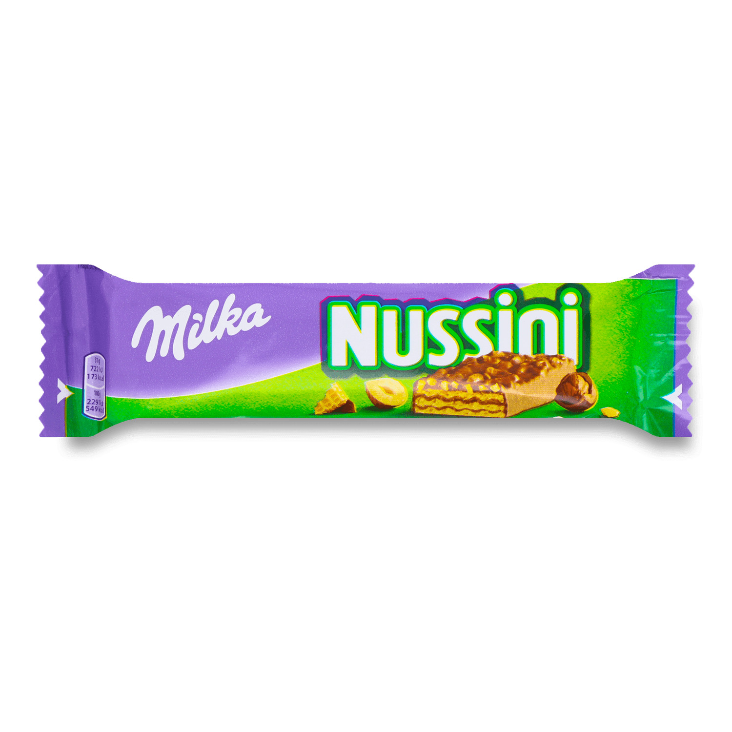 Вафли Milka Nussini с фундуком и какао в молочном шоколаде