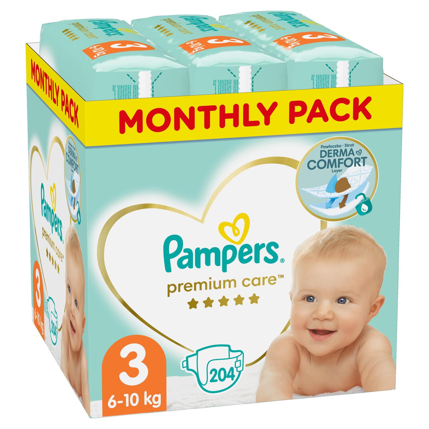 Підгузки Pampers Premium Care Розмір 3, 204 штук в Києві та передмісті ...