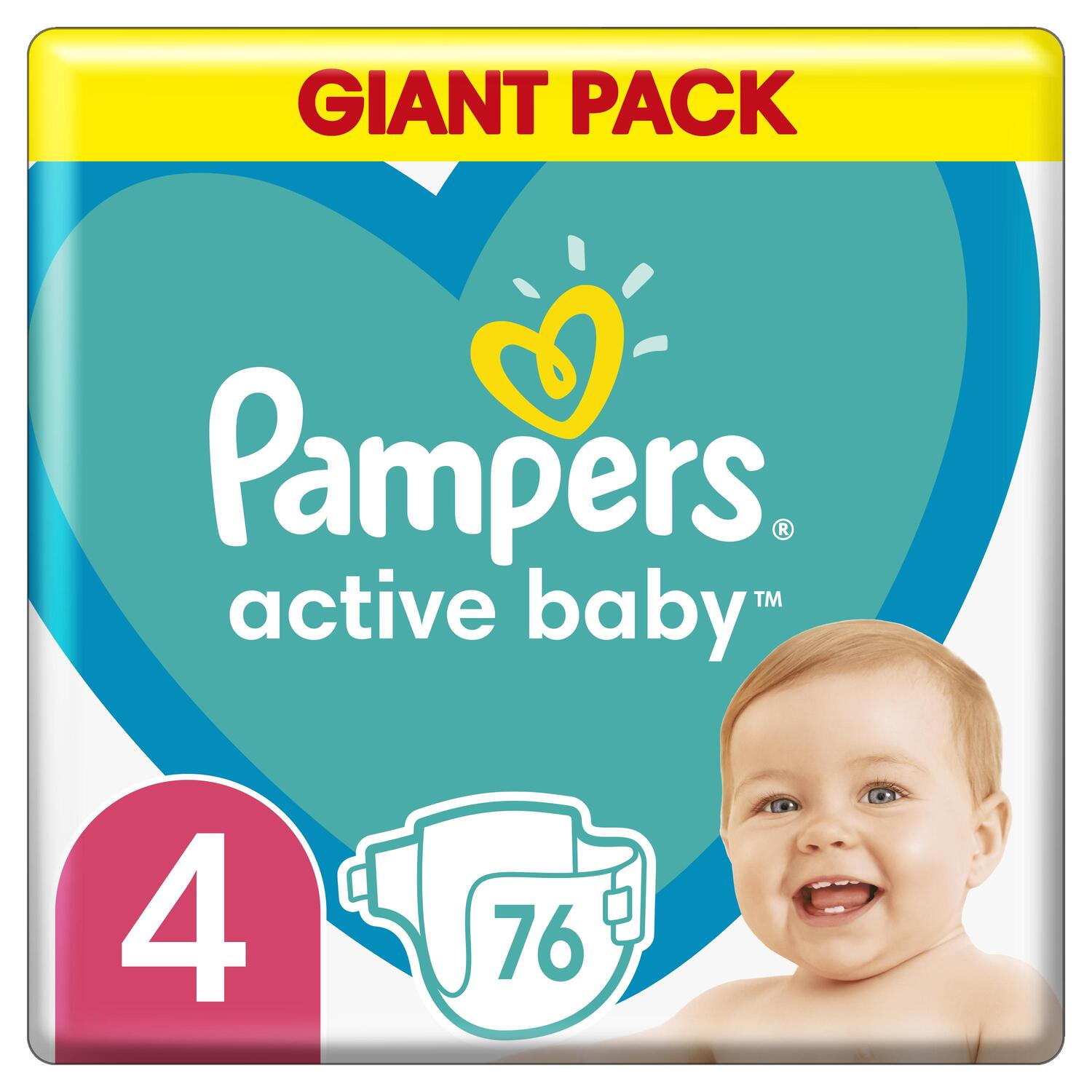 Подгузники Pampers Active Baby Размер 4 (9-14 кг), 76 шт