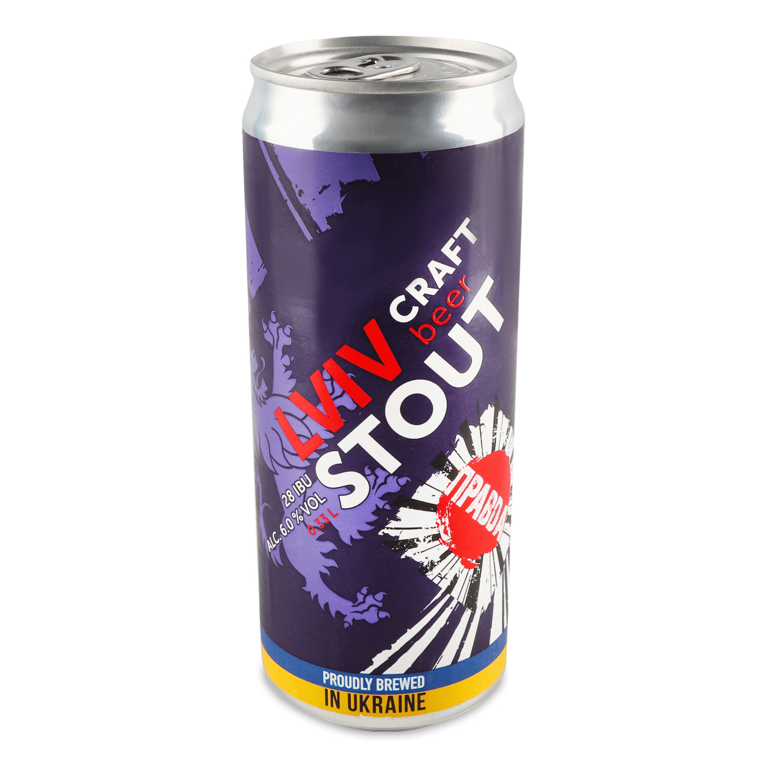 Пиво Правда Lviv Stout темное нефильтрованное ж/б