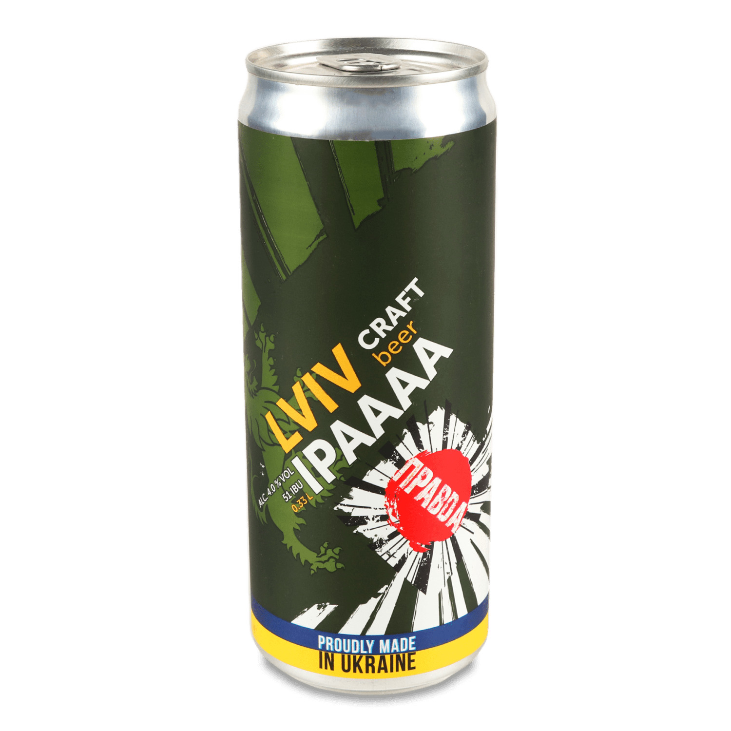 Пиво Правда Lviv IPA светлое нефильтрованное ж/б