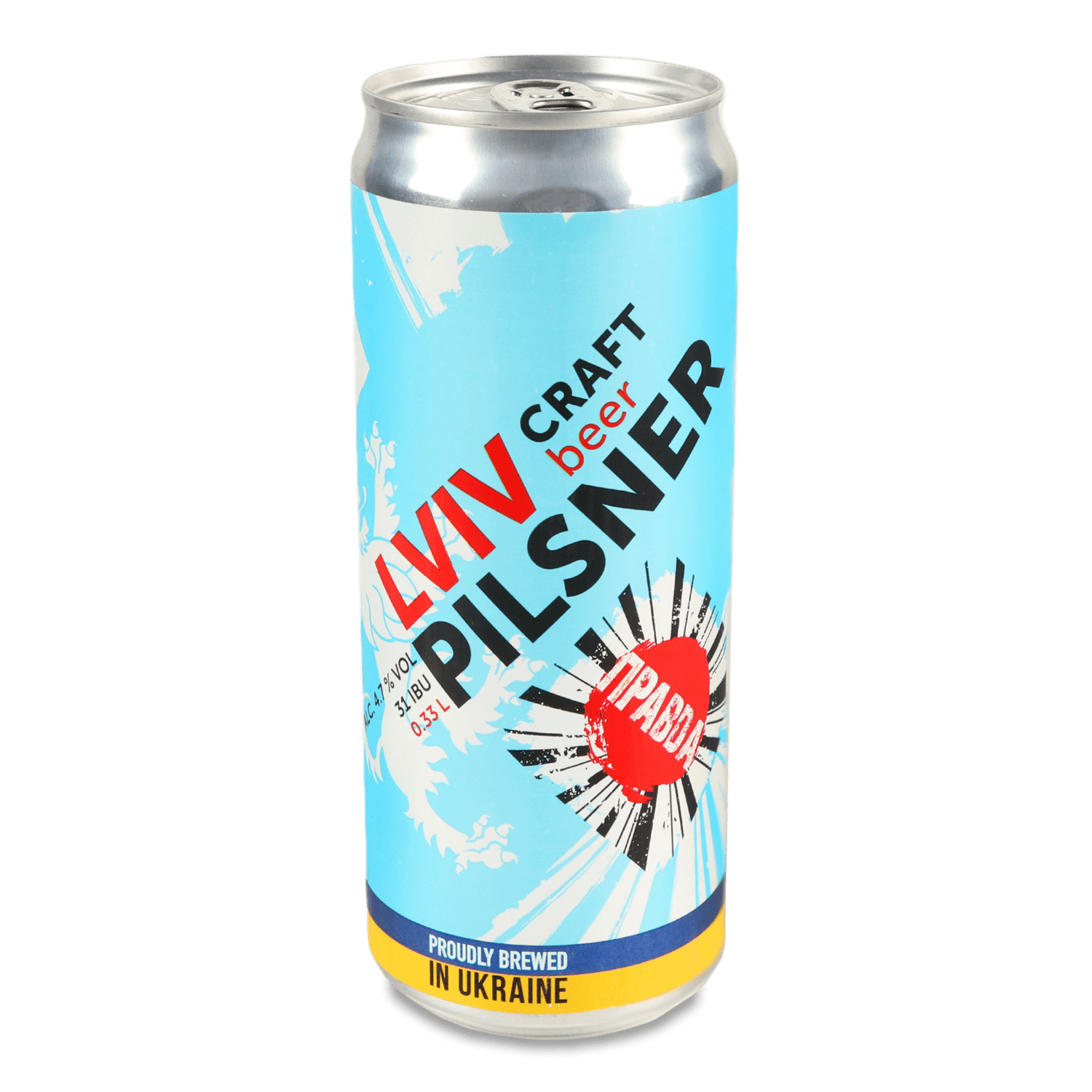 Пиво Правда Lviv Pilsner светлое нефильтрован ж/б