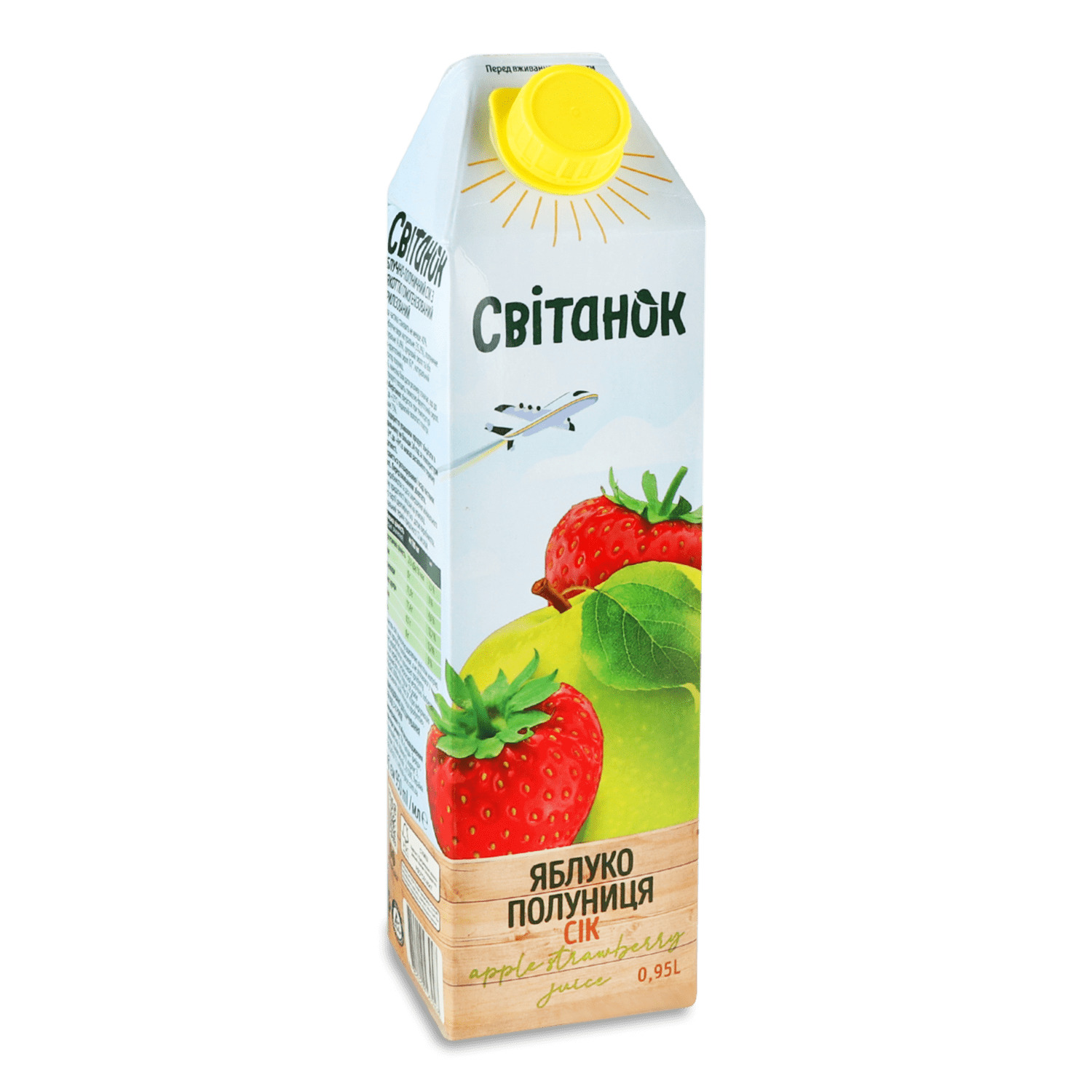 Сок Світанок яблоко, клубника с мякотью