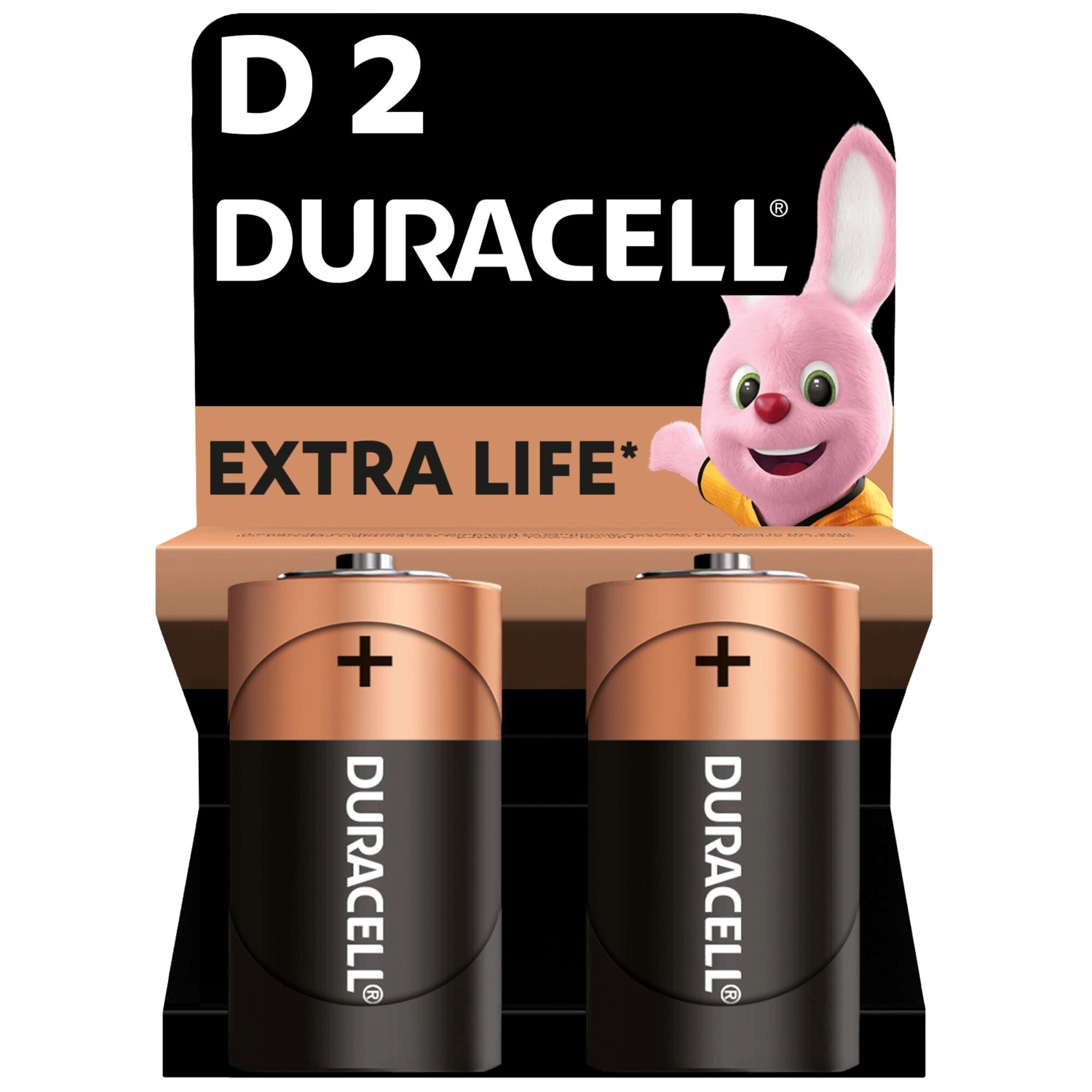Щелочные батарейки Duracell D, 2 шт. в упаковке