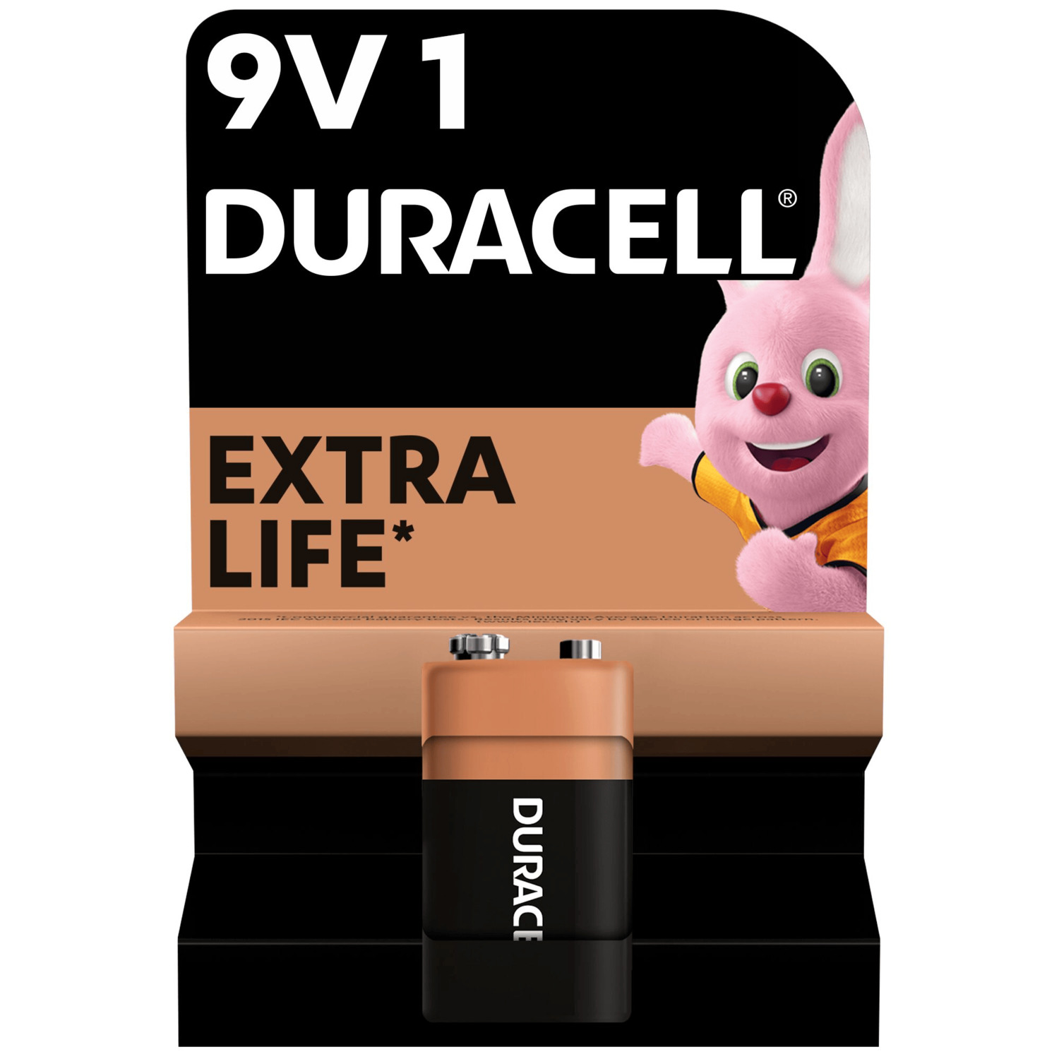 Щелочные батарейки Duracell 9В, 1 шт. в упаковке