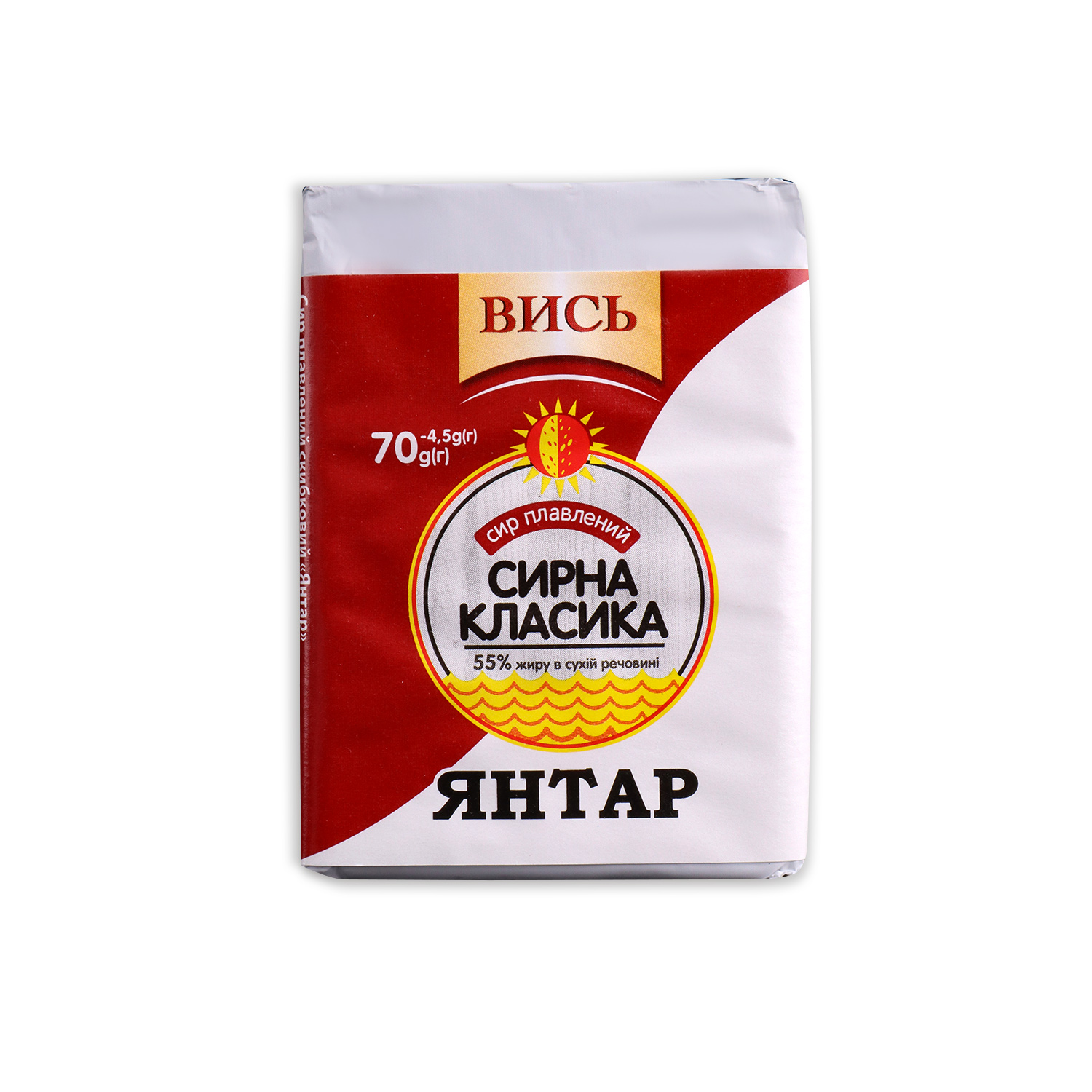 Сыр плавленый Вись Янтарь ломтиками 55%