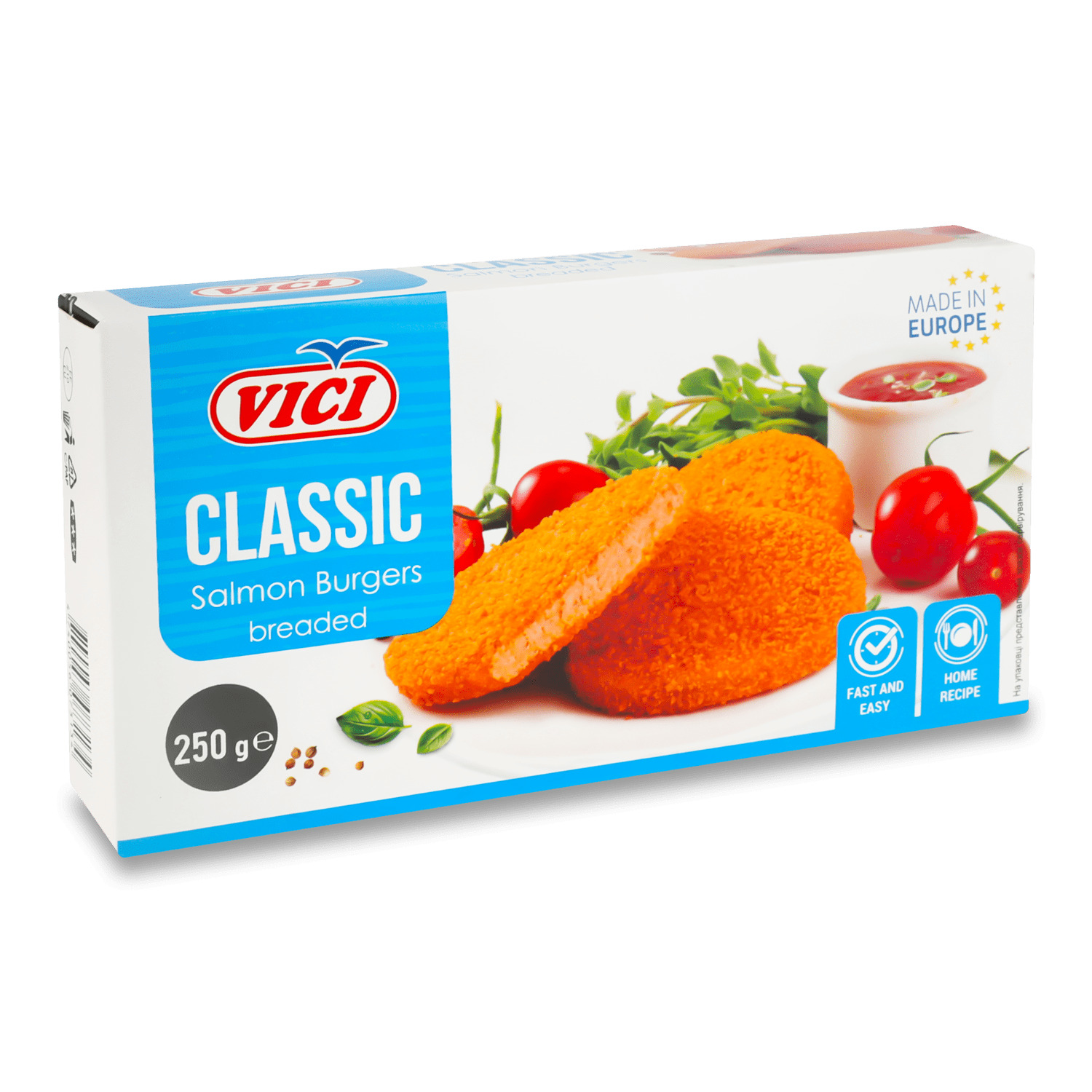 Бургеры VICI Classic лососевые в панировке обжареные
