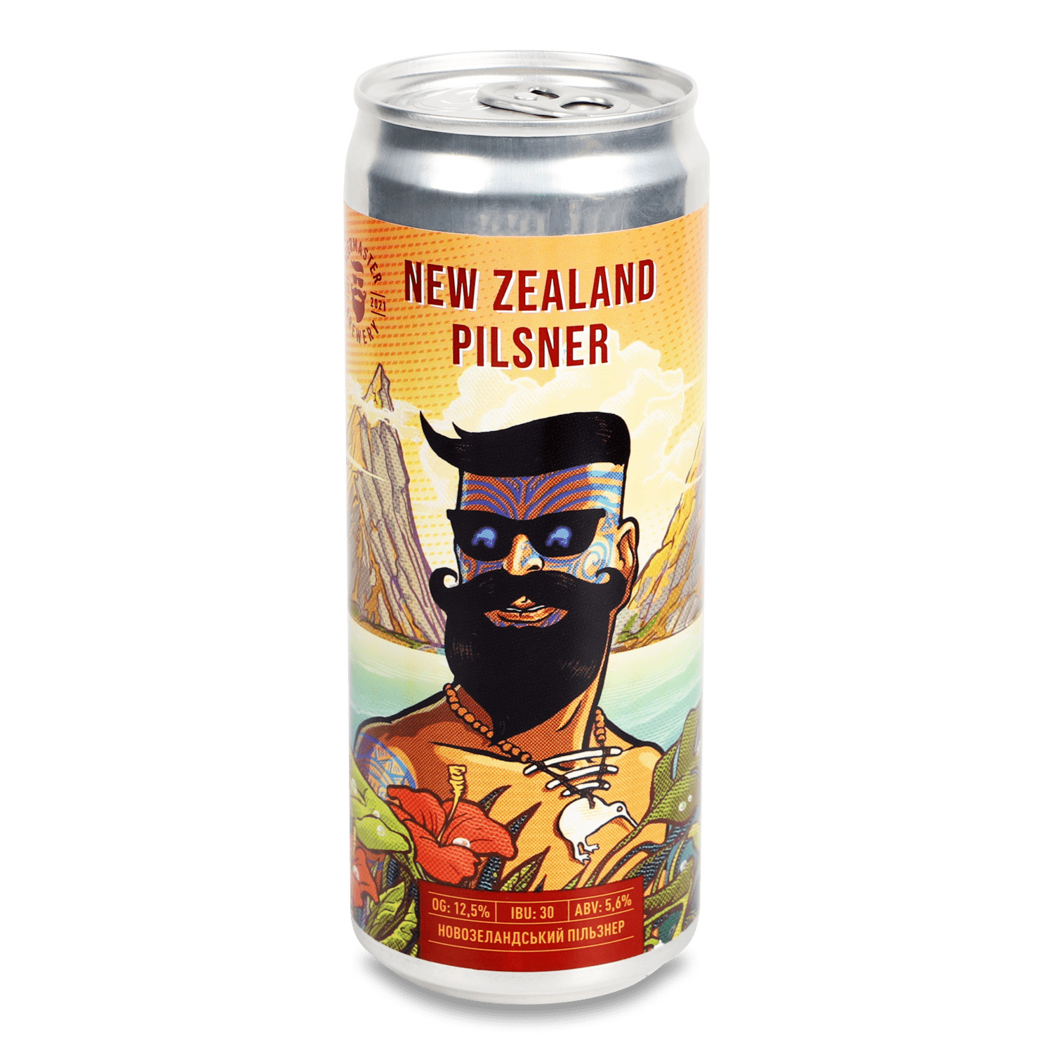 Пиво Beermaster Brewery New Zealand Pils светлое н/ф ж/б