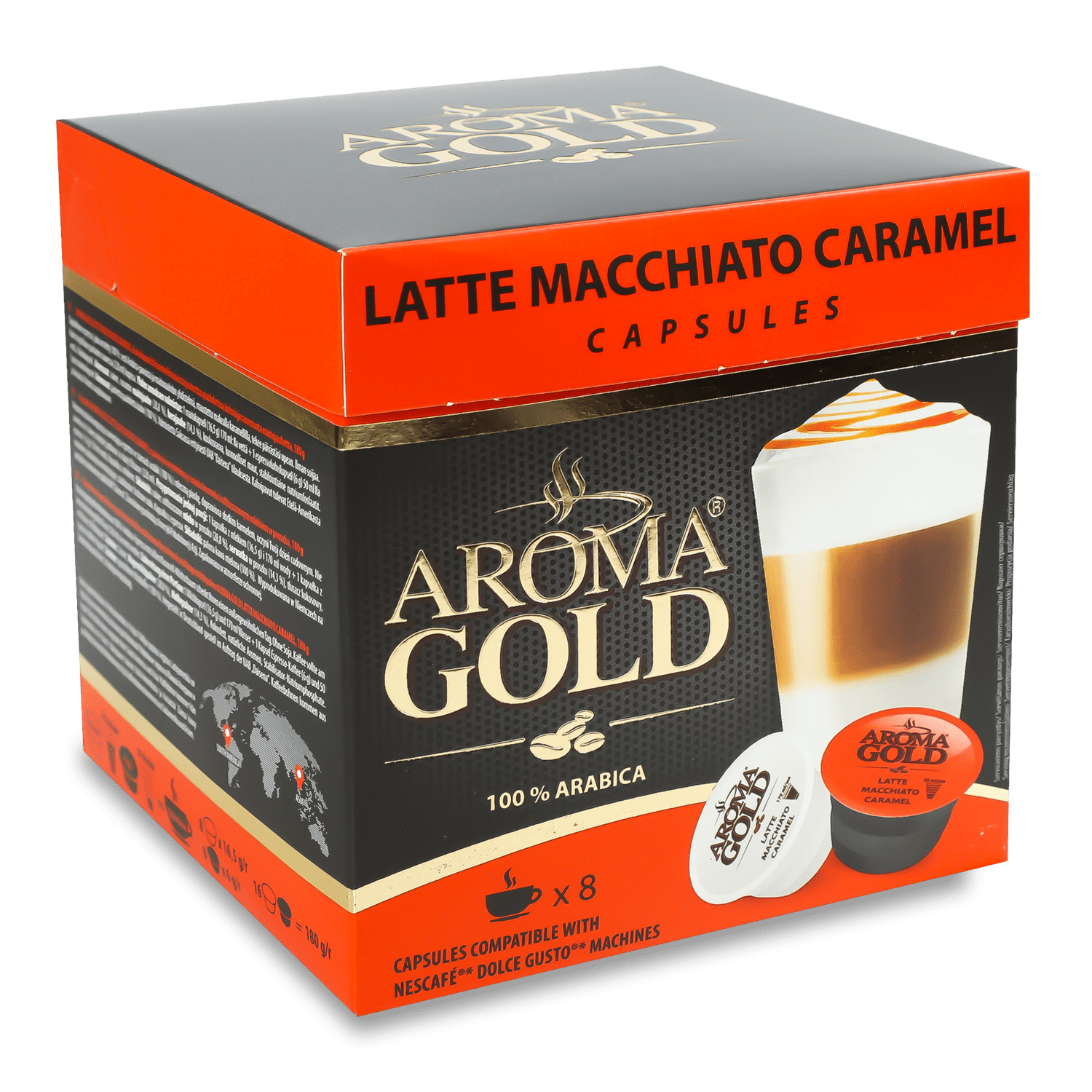 Кофе Aroma Gold Латте Карамель в капсулах 16 шт. в Киеве с доставкой по ...
