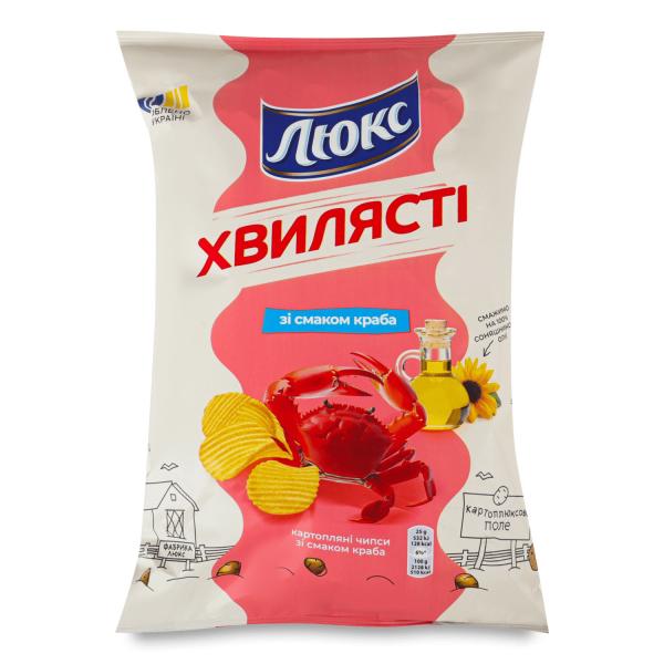 Чипси Люкс зі смаком краба рифлені в Києві з доставкою за доступними цінами